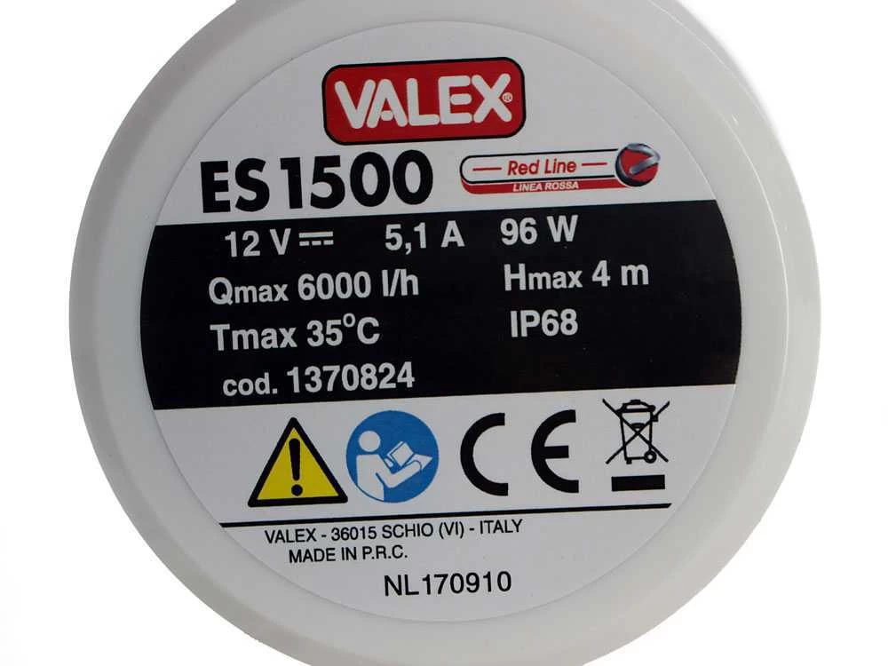 Pompa Sommersa Elettrica Per Acque Chiare Valex ES1500 - Elettropompa Sommergibile Da 12V 12 Pompa Sommersa Elettrica Per Acque Chiare Valex ES1500 - Elettropompa Sommergibile Da 12V - immagine 10